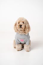 Doodle Dog's Pink Heart Printed Sweatshirt