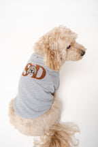 Dog's Pink Heart Patched Sweatshirt gray