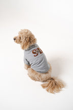 Dog's Pink Heart Patched Sweatshirt gray